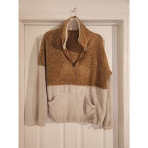 Entro Fleece Pullover Brown Off White S